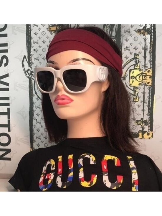 New Authentic  Gucci GG1545S 003 – Light Grey Oversized Square Sunglasses ✨ main image 6